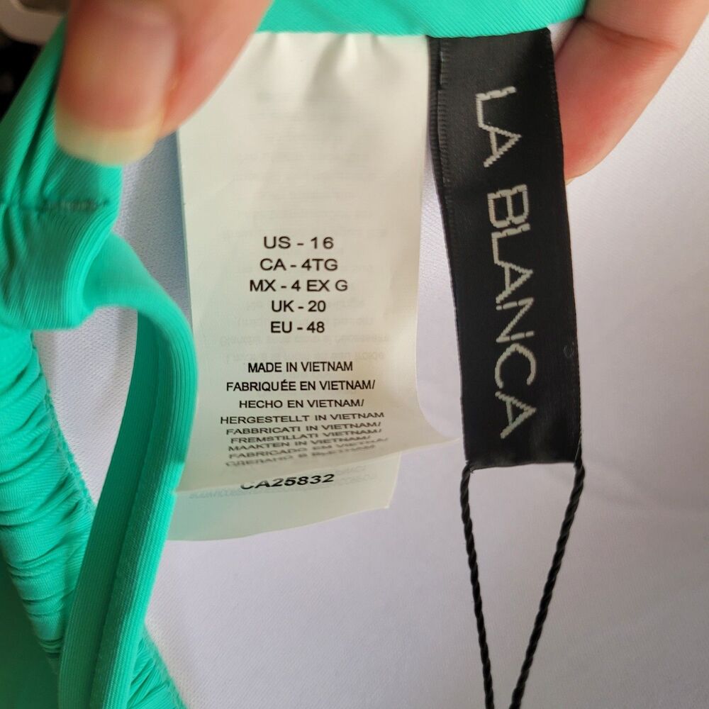 La Blanca Women's Turquoise Bikini Top Size 16 New with Tags Swimwear Top Only - Picture 4 of 6